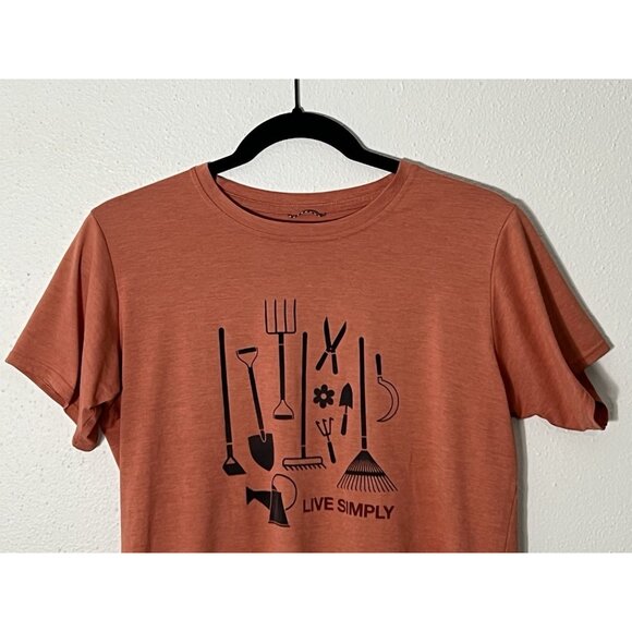 Patagonia Women’s Live Simply Garden Tools Capilene Cool Orange Shirt Medium - Picture 3 of 13